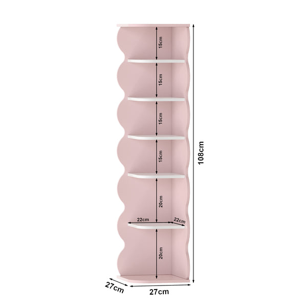 Barnhörnhylla Vestnes 108x27x27 cm Cotton Candy/Vit [en.casa]