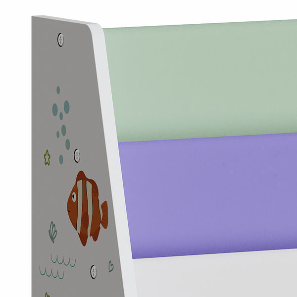 Barnhylla Hornnes 60x62x28 cm Aqua Dream Motiv [en.casa]