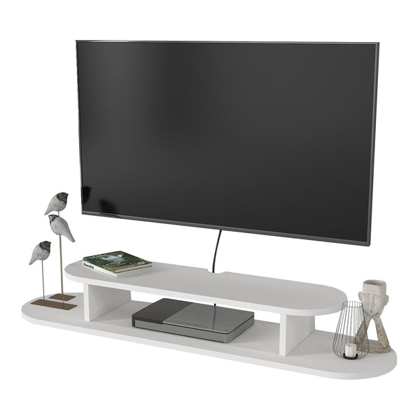 TV-lågt bord hängande Targema 120x30x16 cm Vit [en.casa]