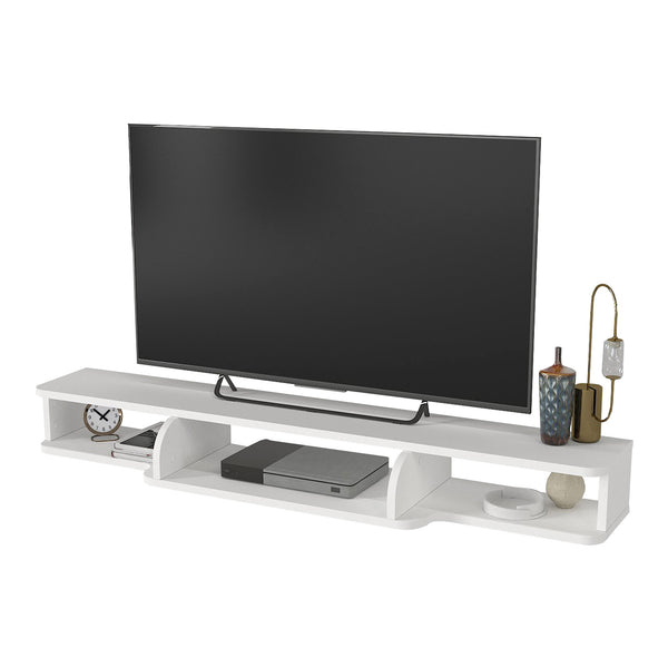 TV-lågt bord hängande Aar 135x30x16 cm Vit [en.casa]