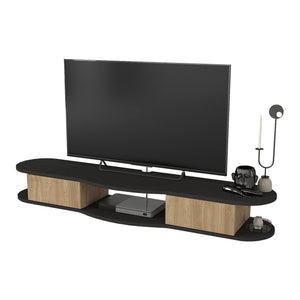 TV-lågt bord hängande Nyskiri 150x35x19 cm Antracit/Eklook [en.casa]