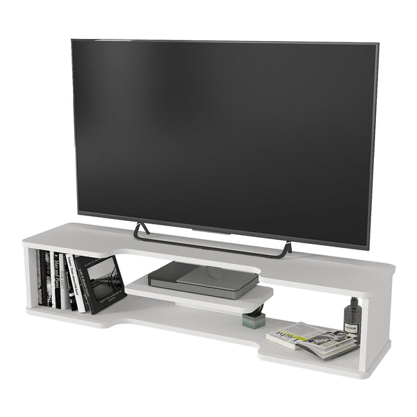 TV-lågt bord hängande Yrela 120x30x26 cm Vit [en.casa]