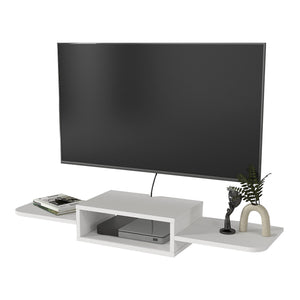 TV-lågt bord hängande Tar 115x30x16 cm Vit [en.casa]