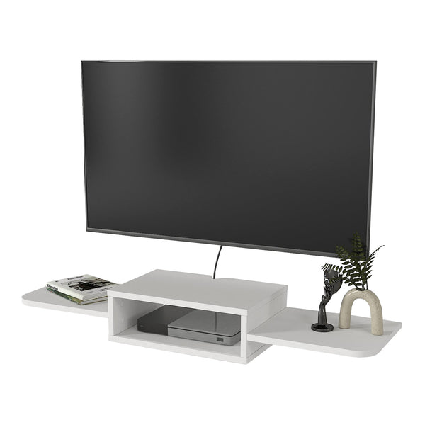 TV-lågt bord hängande Tar 115x30x16 cm Vit [en.casa]