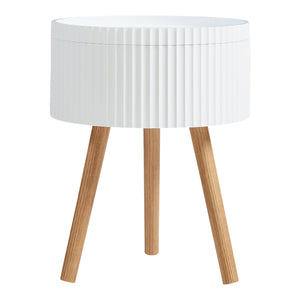 Sidobord Bongard med förvaring Ø38x48 cm Vit [en.casa]