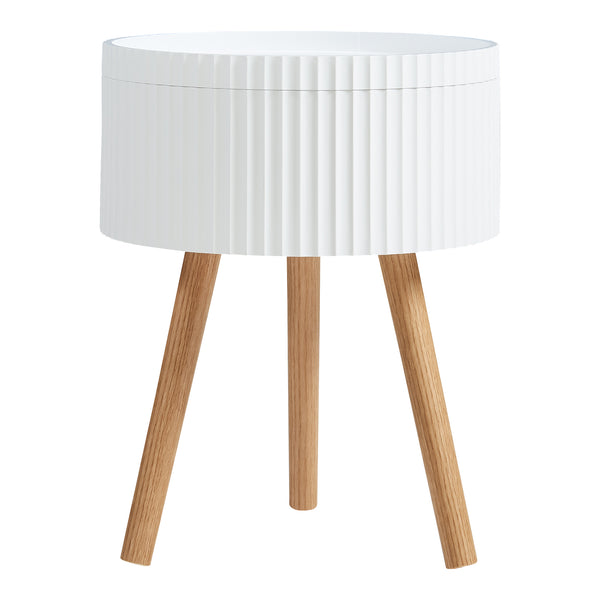 Sidobord Bongard med förvaring Ø38x48 cm Vit [en.casa]
