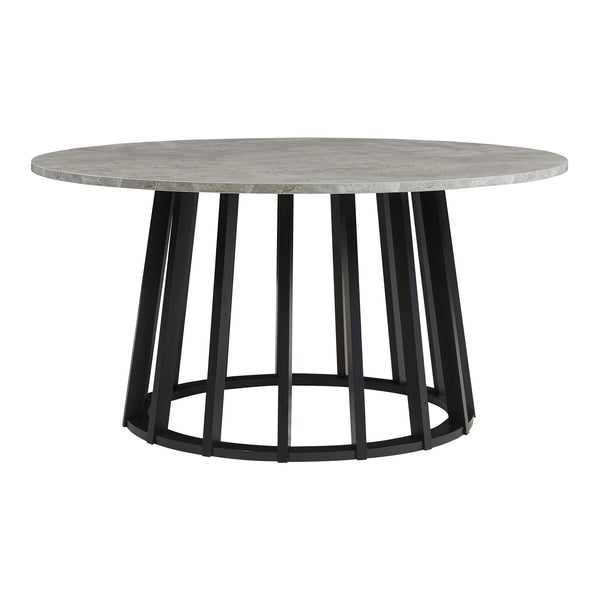 Soffbord Buzzard Ø90x45 cm Svart/Betongutseende [en.casa]
