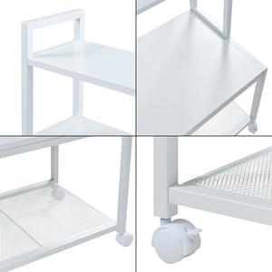 Rullbar skrivbord för skrivare Svanaldsvipp 100x55x38 cm cm Vit [en.casa]