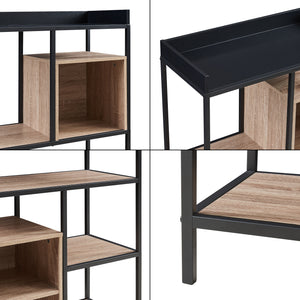 Fristående hylla Belana 137x70x33 cm Svart/Eklook [en.casa]