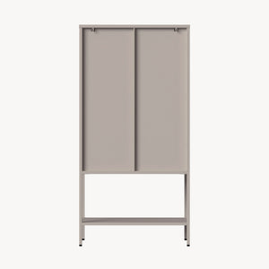 Vitrinskåp Klippestad Stål 160x80x35 cm Kamelfärgat [en.casa]