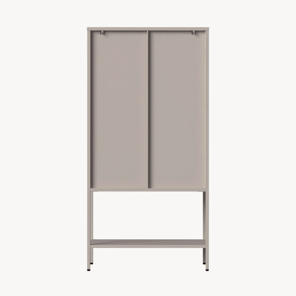 Vitrinskåp Klippestad Stål 160x80x35 cm Kamelfärgat [en.casa]