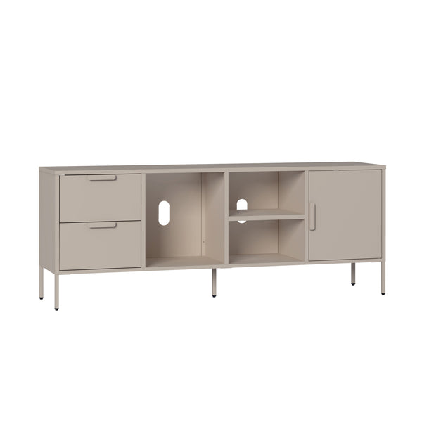 TV-bänk Kliri Stål 150x35x58 cm Kamelfärgad [en.casa]
