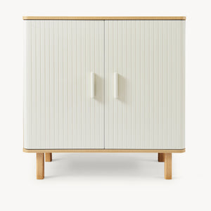 Sideboard Ferrersp med 2 dörrar 80x80x40 cm eklook/sandfärgad [en.casa]