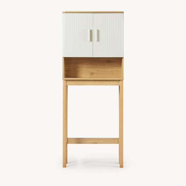 Toalettsskåp Ferrersp 160x63x20 cm Eklook/Sandfärgad [en.casa]