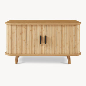 Skåp för skor med sittdyna Tvedestrand 50x80x40 cm bambu/beige [en.casa]