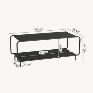 Soffbord Færder 115x50x45 cm Stål Svart [en.casa]