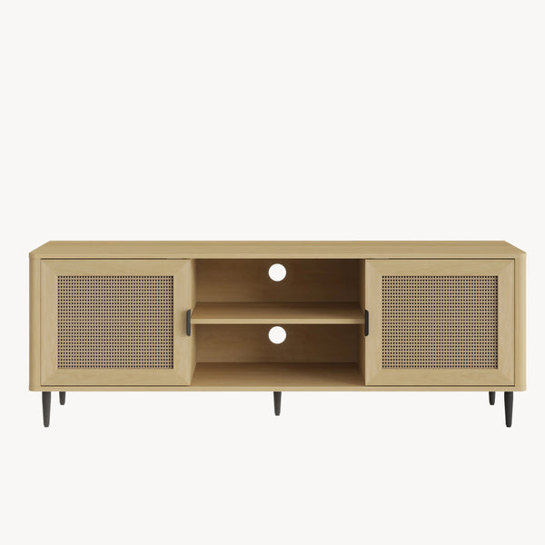 TV-bänk Lukhomso 152x40x54 cm Eklook/Rattanlook [en.casa]