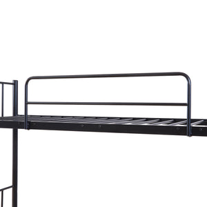 Metall-våningssäng Berimma med 2 madrasser 90x200 cm Svart [en.casa]