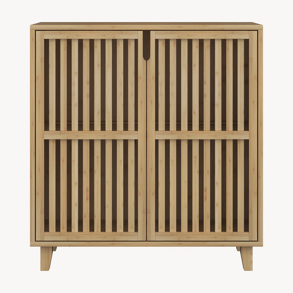 Sidobord Sirgerg 77x72x33 cm Bambus Natur [en.casa]