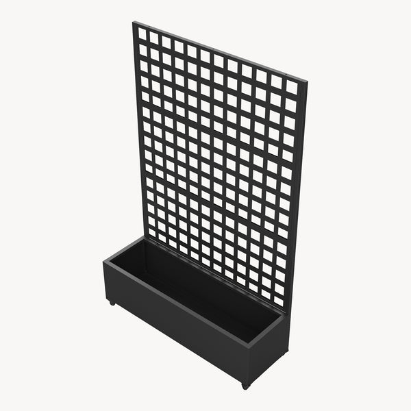 Avskiljare Toma med blomlåda i stål 190x82x38 cm Svart [casa.pro]