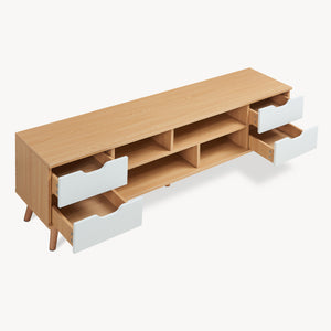 TV-bänk Bordkak 140x30x45 cm Eklook/Vit [en.casa]