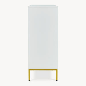 Sideboard Reyri 90x80x35 cm Vit/Guldfärgad [en.casa]