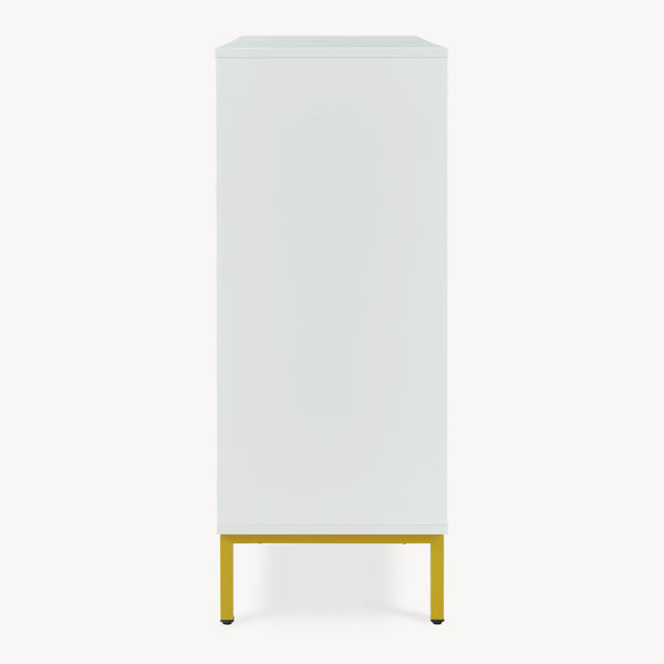 Sideboard Reyri 90x80x35 cm Vit/Guldfärgad [en.casa]