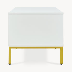 Soffbord Reyri 80x45x42 cm Vit/Guldfärgad