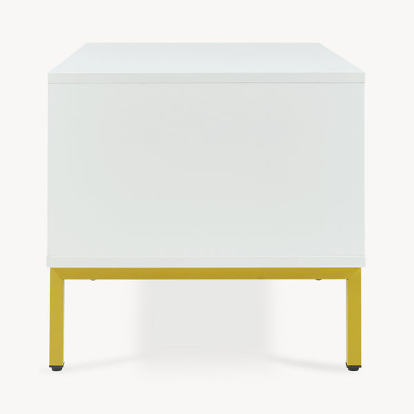 Soffbord Reyri 80x45x42 cm Vit/Guldfärgad