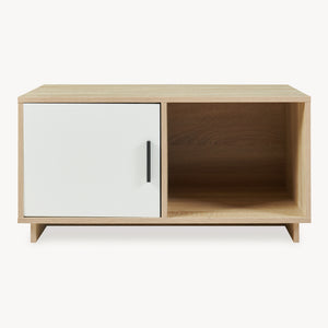 Soffbord Kenta 80x45x40 cm Sonoma-eklook/Vit [en.casa]