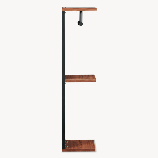 Toalettpappershållare Trond 76x18x18 cm Svart/Valnötutseende [en.casa]
