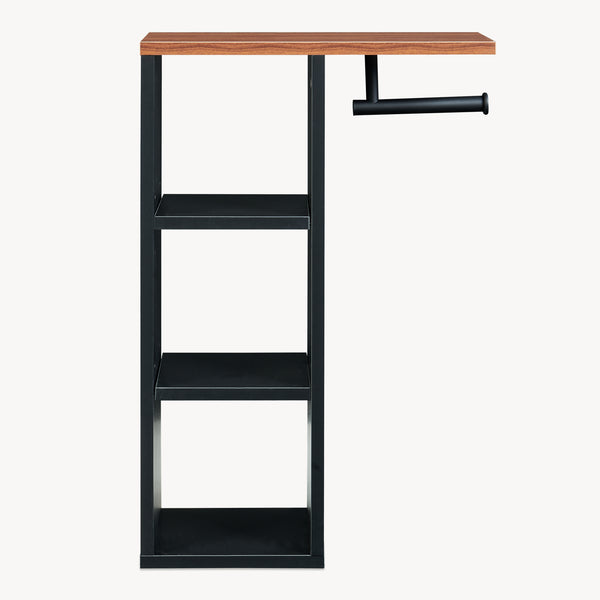 Toalettpappershållare Trond 60x40x16 cm Svart/Valnötutseende [en.casa]