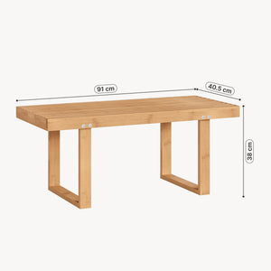 Bänk Aarela 91x41x38 cm Bambus [en.casa]