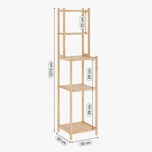 Badhylla Anun 128x30x30 cm Bambus Natur [en.casa]