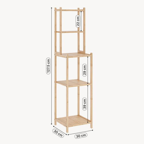 Badhylla Anun 128x30x30 cm Bambus Natur [en.casa]