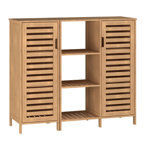 Sidobord Hakseri 2-del. 87x99x33 cm Bambus Natur [en.casa]