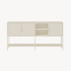 Sideboard Kliri stål 160x40x80 cm krämvit [en.casa]