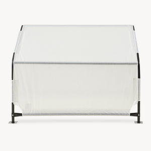 Utomhustält för hund Valevali 122x122x90 cm Svart/Vit [en.casa]