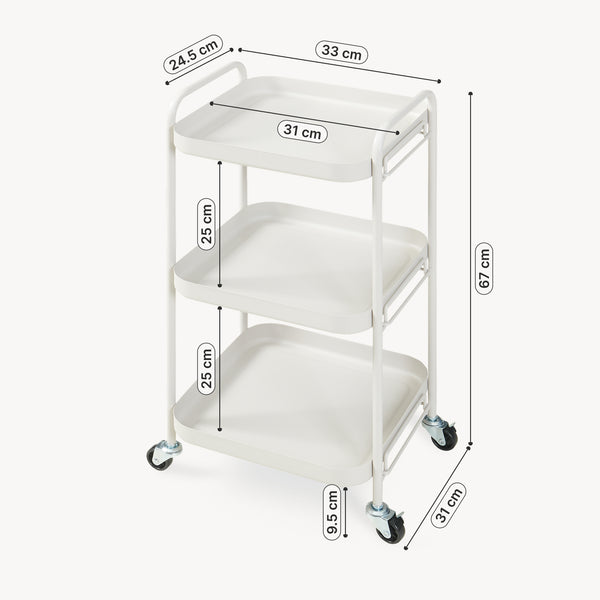 Serveringsvagn Kelevn 67x33x31 cm stål grå [en.casa]
