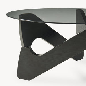 Soffbord Reypio Ø70x35 cm Svart/Grå [en.casa]