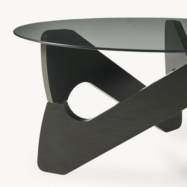 Soffbord Reypio Ø70x35 cm Svart/Grå [en.casa]