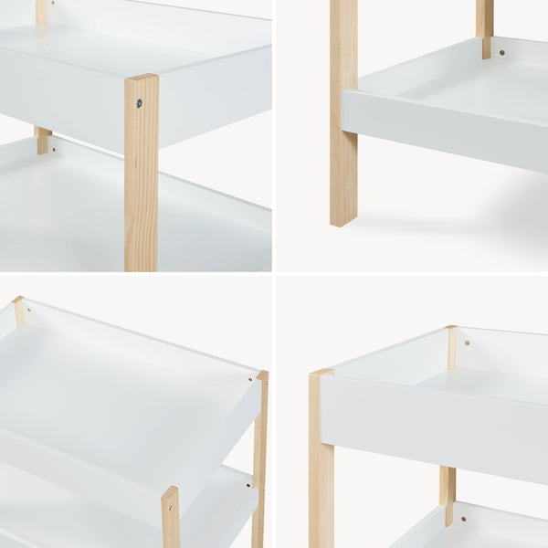 Skötbord Oupilu med 2 hyllor 91x82x53 cm Vit [en.casa]