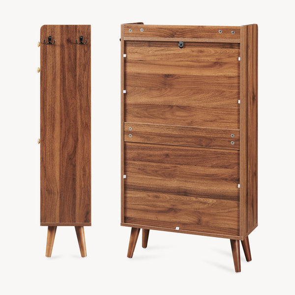 Skobärare Virievarnu 111x60x24 cm Valnötutseende [en.casa]