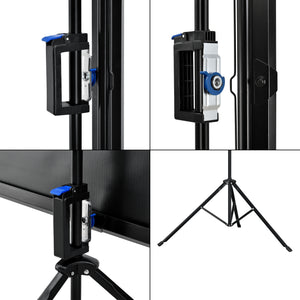 Projektorduk Projektorskärm med stativ (2 ) 113 tum/287 cm 2 HD/3D PVC beläggning Gain 1,1 mittriangel [in.tec]