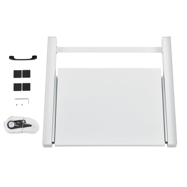 Monteringsram med skiva för tvätt/tork 7,5x60x54cm stål vit [en.casa]