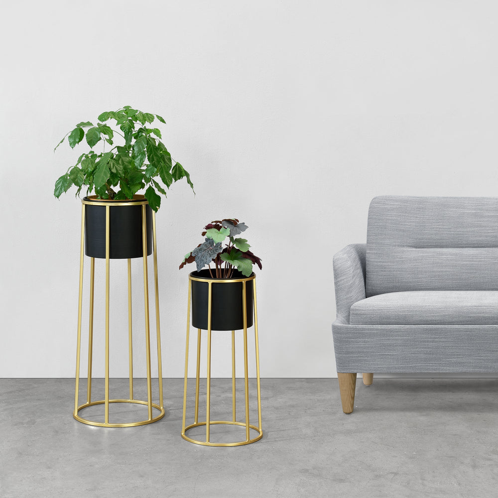 Blomkrukeställ Macon 2 - delad Svart - Guld en.casa - premiumXL