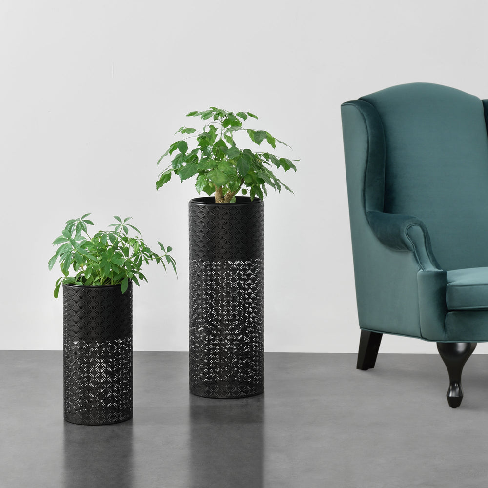 Blomsterställ Virton 2-pack Svart en.casa - premiumXL