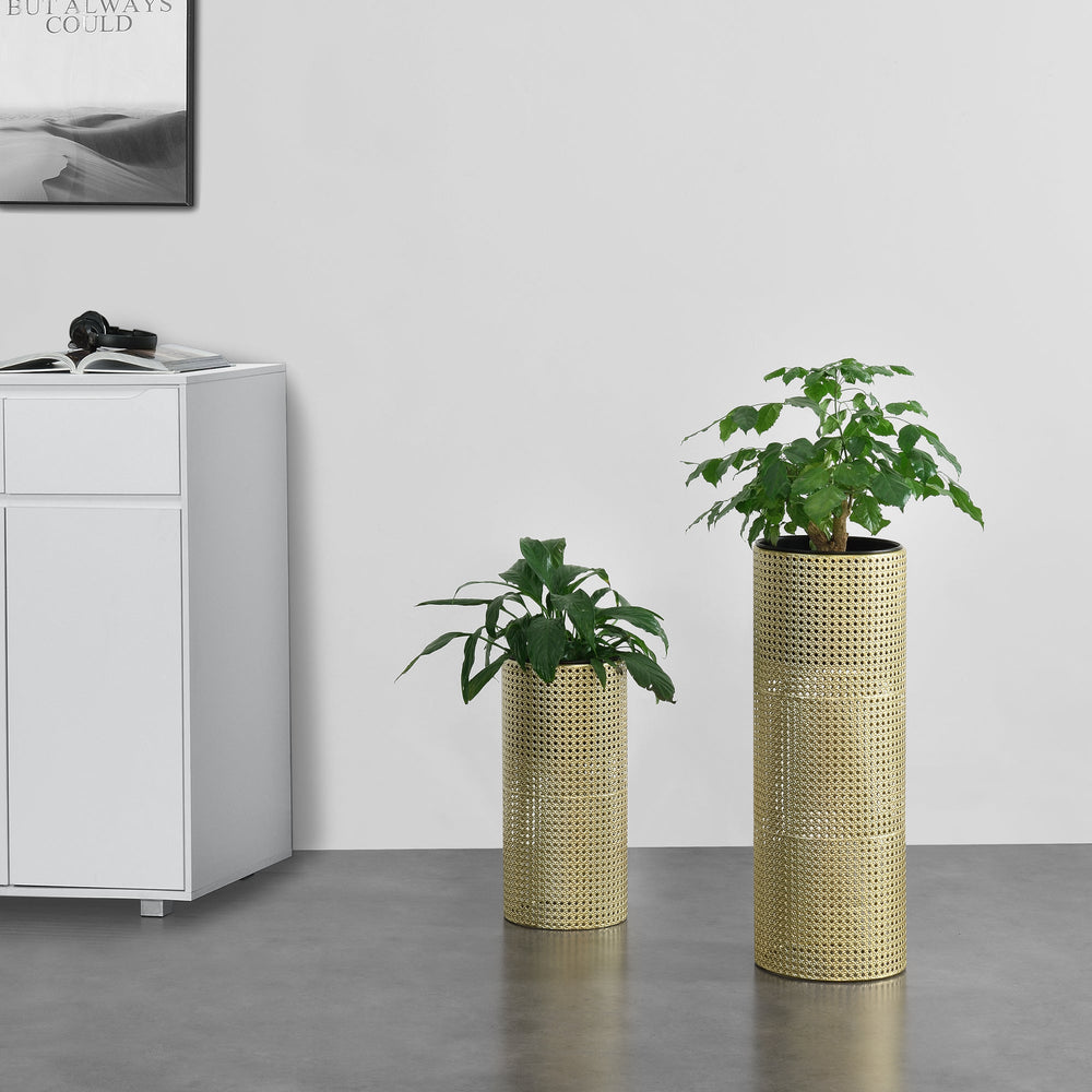 Blomsterställ Lüttich 2-set Svart/Guldfärgad en.casa - premiumXL