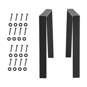 Bordsben set om 2-55-70x72cm pulverlackerat stål svart matt [en.casa]