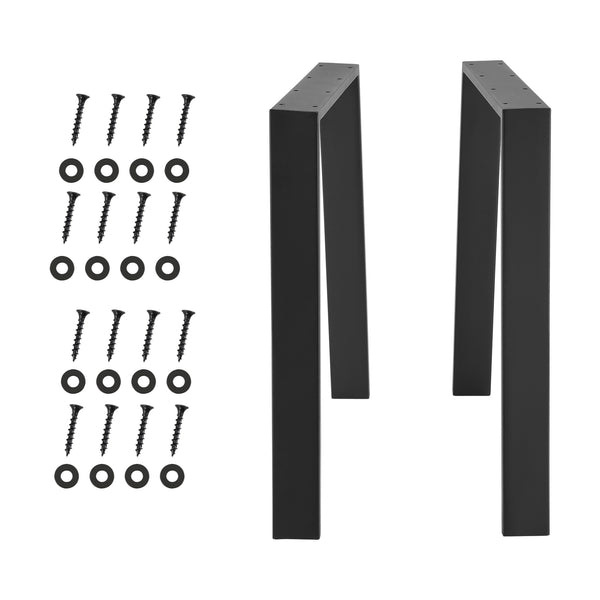 Bordsben set om 2-55-70x72cm pulverlackerat stål svart matt [en.casa]